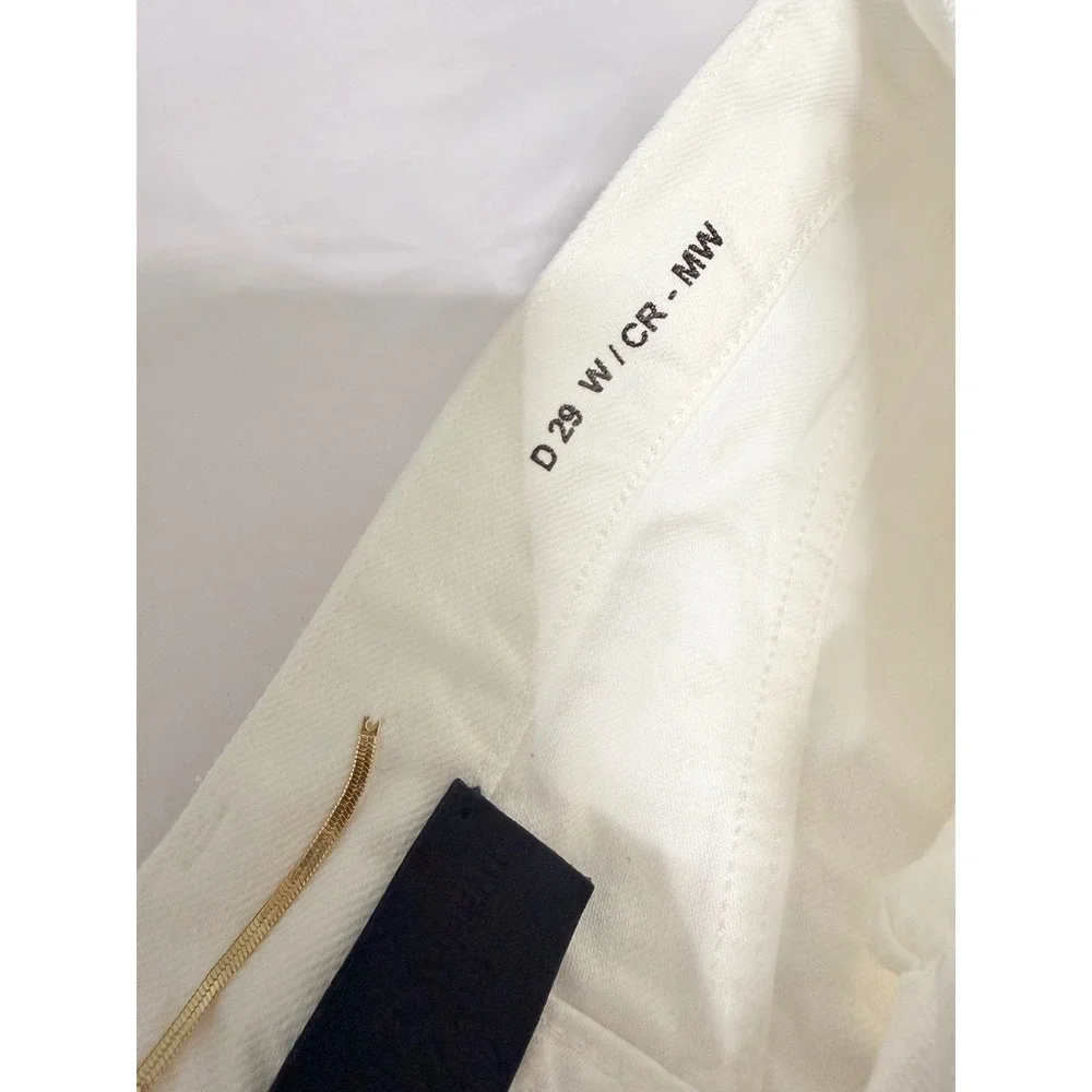 Saint Laurent‎ Paris D29 Mid-Waist Slim Straight Jeans White Size 24